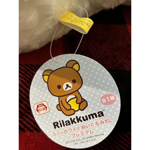 San-x Rilakkuma Snow White Winter Toreba Prize Plush XL 15.5" Japan Import NWT - Picture 5 of 6